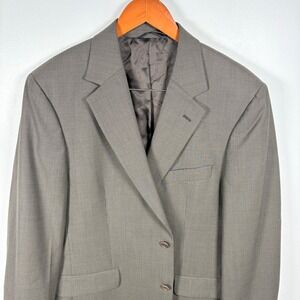 Brooks Brothers 346 Mens 42 RG Wool Stretch Blazer Brown Houndstooth Sport Coat
